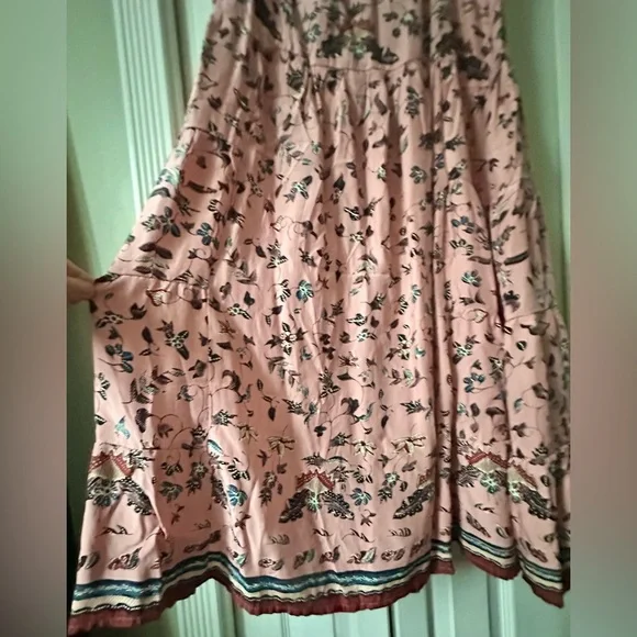 ‼️RARE‼️🎸Natalie Martin🎸🔥NWT🔥Jasmine Dress - Lotus Print in Champagne Pink— S - Picture 6 of 10